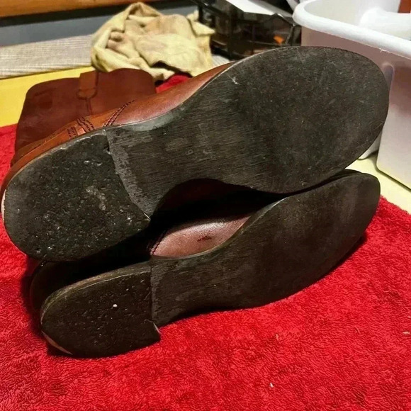 Vintage Italian Butter Soft Pebbled Leather Riding Boots Womens Sz 9 - Picture 5 of 9